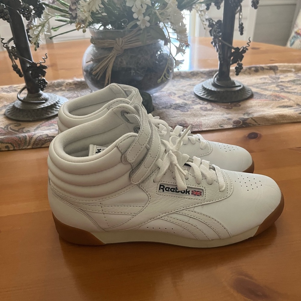 Vintage Reebok white high top Freestyle with gum sole- never worn!!